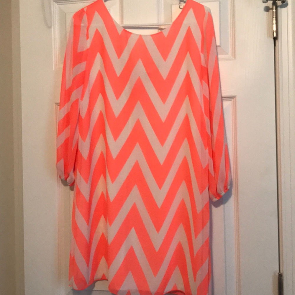 Neon chevron dress